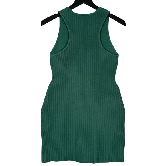 Aritzia Babaton Size M Sculpt Knit Racer Mini Dress Forest Green - Picture 4 of 7